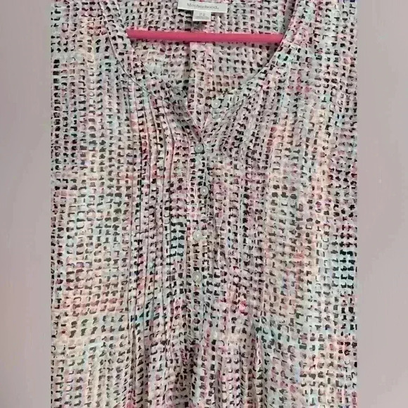 Motherhood Maternity Printed Blouse Size L Attached Tank​ - Picture 2 of 7